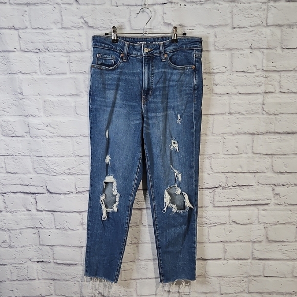 Old Navy Denim - Old Navy O.G. Straight Distressed Ankle Jeans in Blue